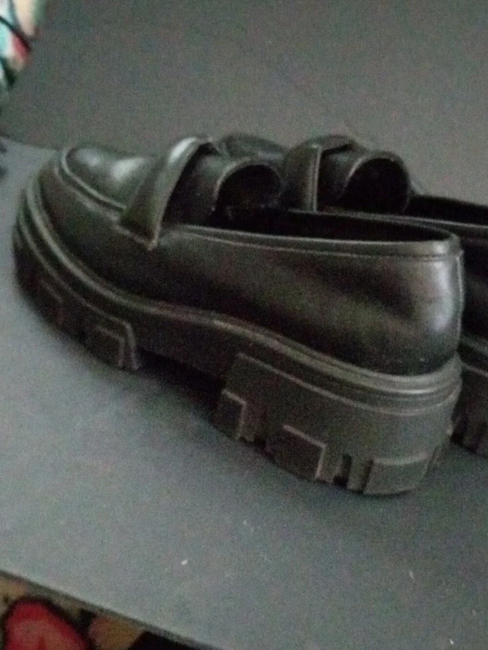 ASOS Black Chunky Lug-Sole Penny Loafers Size 10